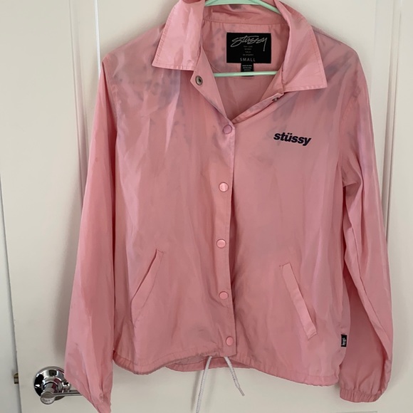 Coats | Pink Stussy Jacket | Poshmark